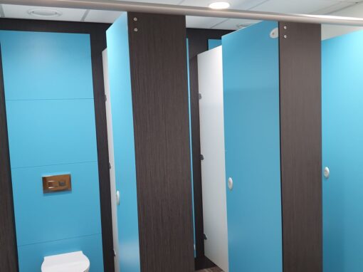 Cromwell head office Office blue 1 WC Interior Design and fit-out, Commercial Interior design, Workplace interior design