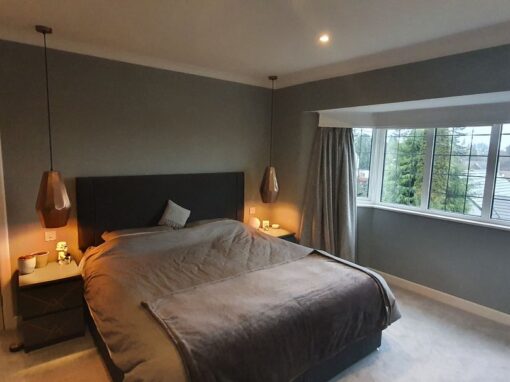 Bedroom modern family home in Leeds, Residential interior design