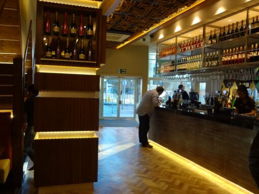 Column and Bar interior design, FED Bar and Restaurant, Leisure and hospitality interior design, commercial interior design, space planning, mood boards, sample boards, 3D visualisation.