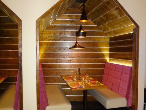Booth interior design 5, FED Bar and Restaurant, Leisure and hospitality interior design, commercial interior design, space planning, mood boards, sample boards, 3D visualisation.