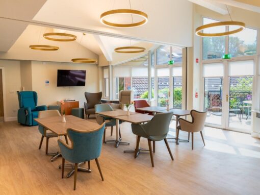 Outpatient Lounge and dining Bolton Hospice Interior Design and Furniture FF&E, refurbishment, healthcare interior design and refurbishment,