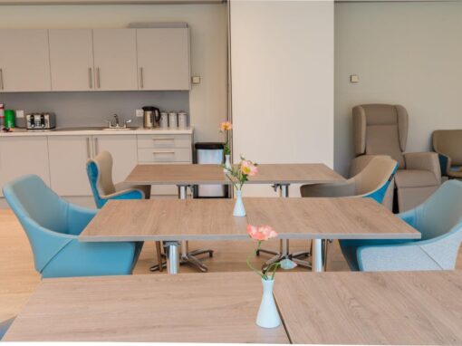 3 Outpatient dining Bolton Hospice Interior Design and Furniture FF&E, refurbishment, healthcare interior design and refurbishment,