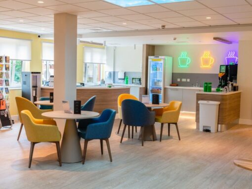 10 Cafe, reception, lounge and shop, Bolton Hospice Interior Design and Furniture FF&E, refurbishment, healthcare interior design and refurbishment,