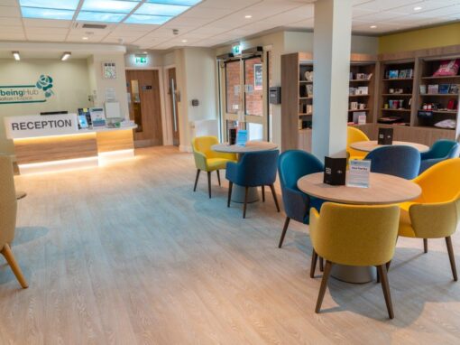 15 Cafe, reception, lounge and shop, Bolton Hospice Interior Design and Furniture FF&E, refurbishment, healthcare interior design and refurbishment,