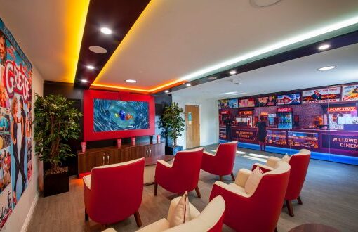 Dementia Friendly Cinema room, Care home interior design, Interior Design for Dementia