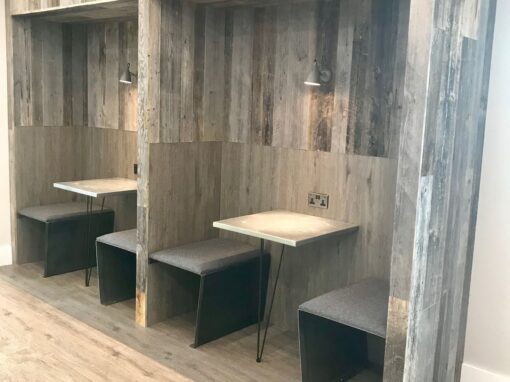 Breakout meeting pods, 2 WMG Commercial Interior Design, Workplace interior Design, Office interior design