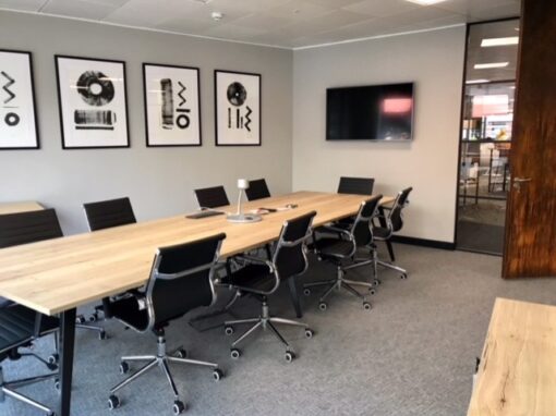 Boardroom, Workplace Office Interior Design, Core Comm office interior design, commercial interior design and fit-out